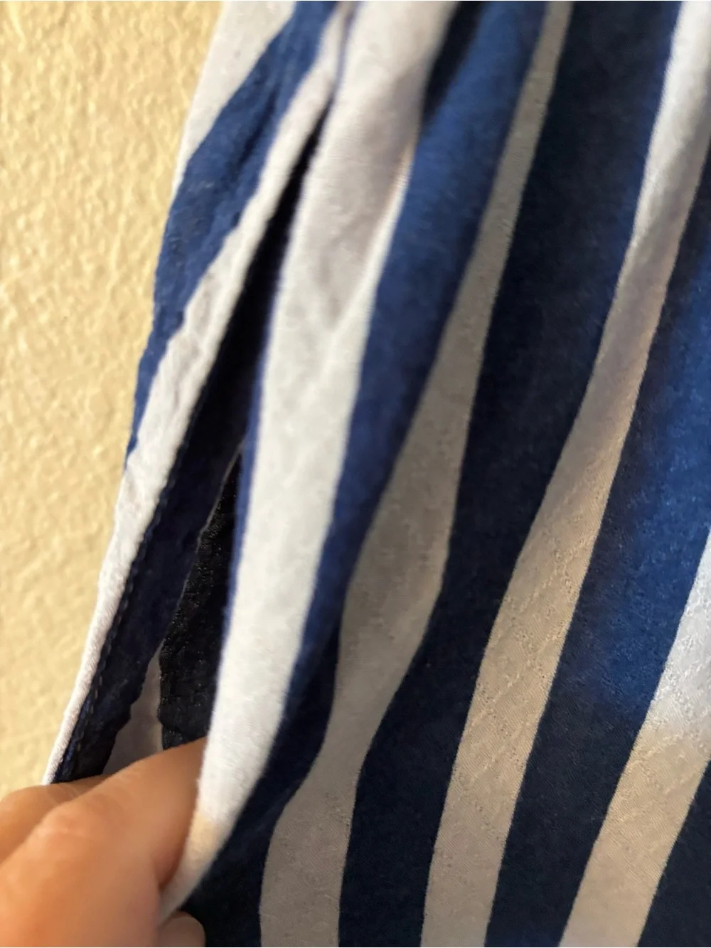 Free People Striped Wide Leg Pants XS Navy White Drawstring Coastal